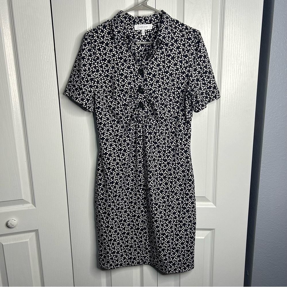 Floral Black and White Dress